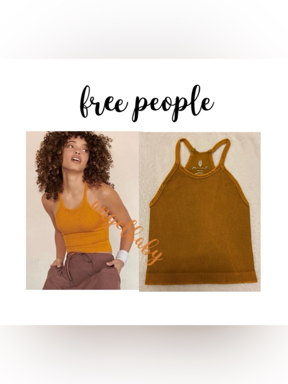 Free People Happiness Runs Long Crop  in Light Earth Small Flaw!